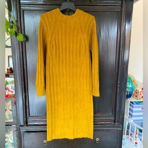 A New Day ribbed knit dress — mustard color, size M